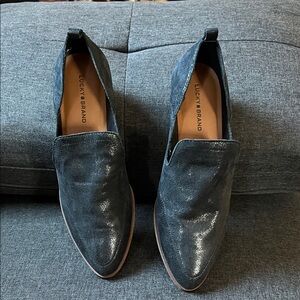 Lucky Brand Leather Women’s Shiny Black Slip-On Loafers Size 8.5